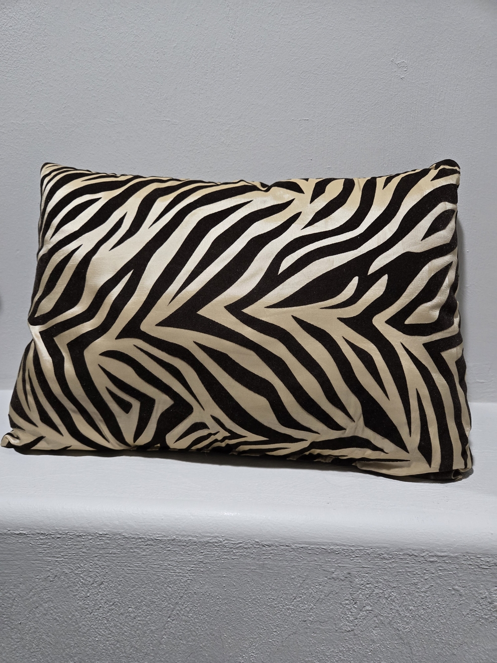 Zebra Print Decorative Throw Pillow - Dark Brown and Gold